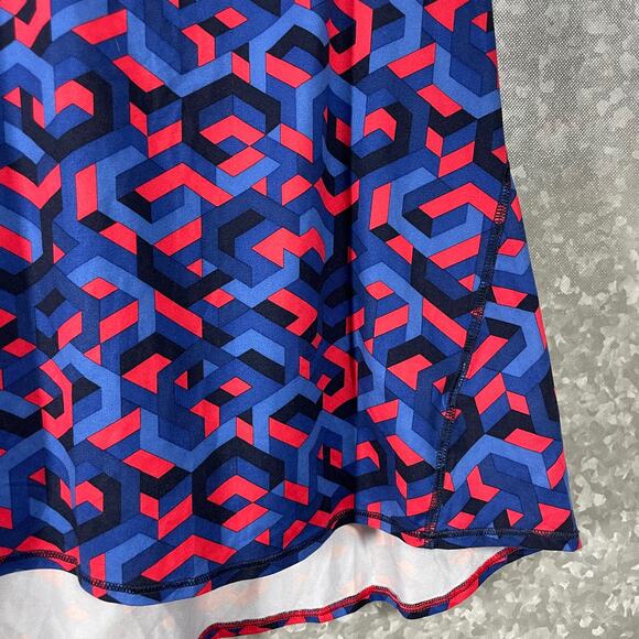 Athleta Blue & Red Geometric Print Racerback Tank Top - Size Small - Scoop Neck - Picture 3 of 7